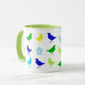 Malerei von farbigen Vögeln durch Chariklia Zarris Tasse (Vorderseite Links)