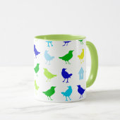 Malerei von farbigen Vögeln durch Chariklia Zarris Tasse (VorderseiteRechts)