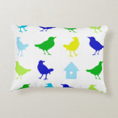 Malerei von farbigen Vögeln durch Chariklia Zarris Zierkissen (Rückseite)