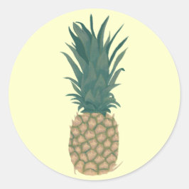 Malerei von frischer Ananas durch CherylsArt Stick Runder Aufkleber