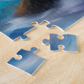 Malerei von hellblauen Meereswellen unter der Sonn Puzzle (Seite)