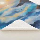 Malerei von hellblauen Meereswellen unter der Sonn Sherpadecke (3/4)