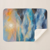 Malerei von hellblauen Meereswellen unter der Sonn Sherpadecke (Vorderseite (Horizontal))