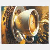 Malerei von Kaffee-Cup und Kaffeebohnen Abstrakt Fleecedecke (Vorderseite (Horizontal))