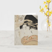 Malerei von Kitagawa Utamaro Blank Note Card Karte (Gelbe Blume)