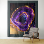 Malerei von Lila Amethyst Geode Gold Wandteppich (Beispiel)