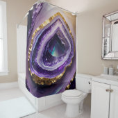 Malerei von Lila Edelsteingraben Duschvorhang (Beispiel)