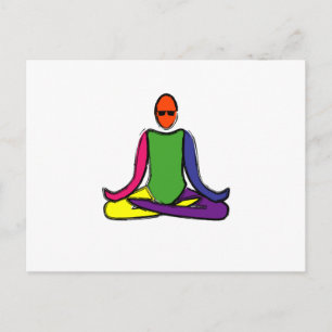 Malerei von Lotus Yoga Pose. Postkarte