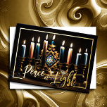 Malerei von Menorah Candles Folien Feiertagskarte<br><div class="desc">Malerei von Menorah Candles</div>