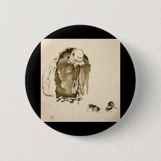 Malerei von Miyamoto Musashi, C.1600s Button