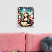 Malerei von Mona Lisa mit Weihnachtsliedern Leinwanddruck (Insitu (Wohnzimmer))