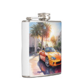 Malerei von Orange Sportwagen Flachmann (Rechts)