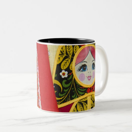 Malerei von Russe Matryoshka Puppe Zweifarbige Tasse (VorderseiteRechts)