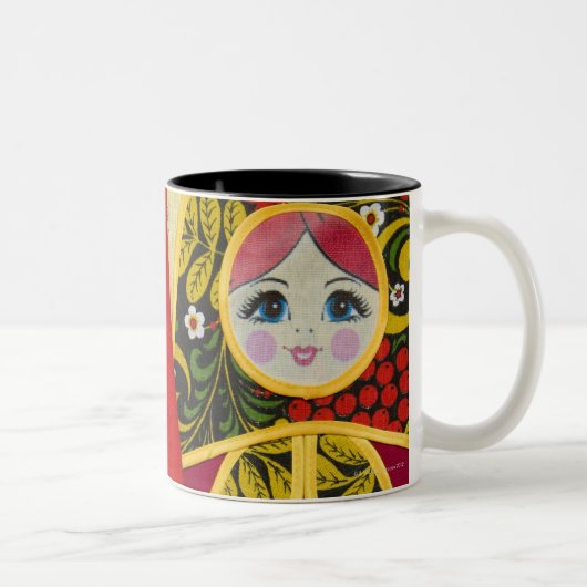 Malerei von Russe Matryoshka Puppe Zweifarbige Tasse (Rechts)