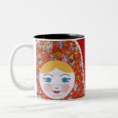 Malerei von Russe Matryoshka Puppe Zweifarbige Tasse (Links)