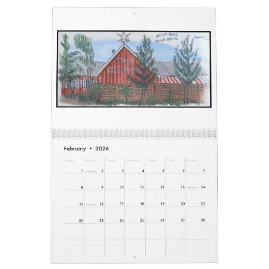 Malerei von San Luis Obispo Kalender (Feb 2026)