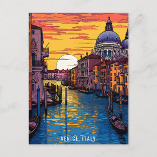 Malerei von Venedig bei Sonnenuntergang | Italien Postkarte