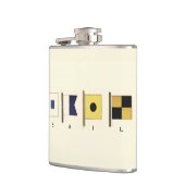 Malerei von vier Flaggen mit dem Segel unten Flachmann (Links)