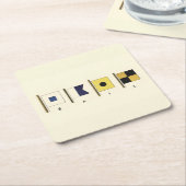 Malerei von vier Flaggen mit dem Segel unten Rechteckiger Pappuntersetzer (angewinkelt)