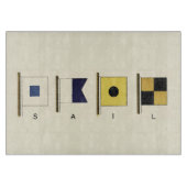 Malerei von vier Flaggen mit dem Segel unten Schneidebrett (Vorderseite)