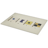 Malerei von vier Flaggen mit dem Segel unten Schneidebrett (Ecke)