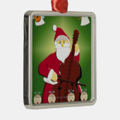 Malerei von Weihnachtsmann Cello mit spielend Silbernes Ornament (Rechts)