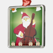 Malerei von Weihnachtsmann Cello mit spielend Silbernes Ornament (Links)