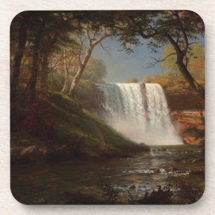 Malerei-Waldwasserfall-Schicksal Alberts Bierstadt Untersetzer