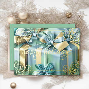 Malerei Weihnachtsgeschenke Mint Green Blue Folien Feiertagskarte