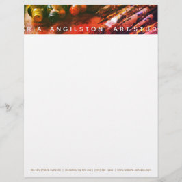 Malereien und Pinsel Briefbogen