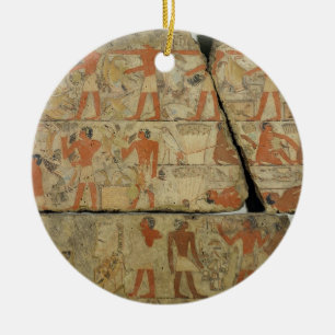 Malereien vom Grab von Metjetji, von Sakkara, Keramik Ornament