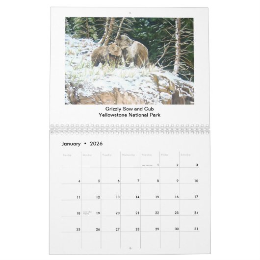 Malereien von Amerikas Nationalparks Kalender (Jan 2026)