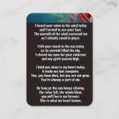 Malergrafik von Memorial Pocket Card Visitenkarte (Rückseite)