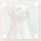 MALERIERUNG DES GELBEN LABRADOR RETRIEVER HUNDE GLASUNTERSETZER (Rückseite)