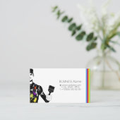 Malerin in Uniform mit Pinsel in der Hand Visitenkarte (Stehend Vorderseite)