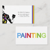 Malerin in Uniform mit Pinsel in der Hand Visitenkarte (Vorne/Hinten)