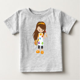 Malerin, Malerin, Niedliche Frau, Braunhaar Baby T-shirt