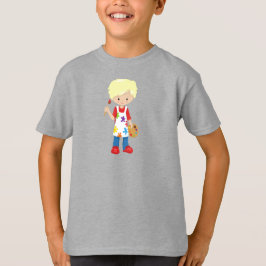 Malerin, Malerin, Niedlicher Junge, blondes Haar T-Shirt