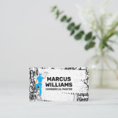 Malerin mit Pinselstrich | Graffiti Brick Wall Visitenkarte (Stehend Vorderseite)