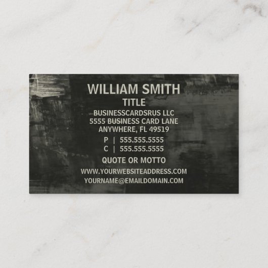 Malerin primitiv rustikal visitenkarte (Rückseite)