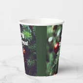 Malerisch froher Weihnachtsbaum mit Roten Ornament Pappbecher (Links)