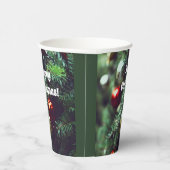 Malerisch froher Weihnachtsbaum mit Roten Ornament Pappbecher (Rechts)