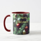 Malerisch froher Weihnachtsbaum mit Roten Ornament Tasse (Links)