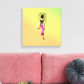 Malerische afrikanische Kunst, Phantastischer Frau Leinwanddruck (Insitu (Wohnzimmer))