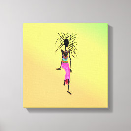 Malerische afrikanische Kunst, Phantastischer Frau Leinwanddruck