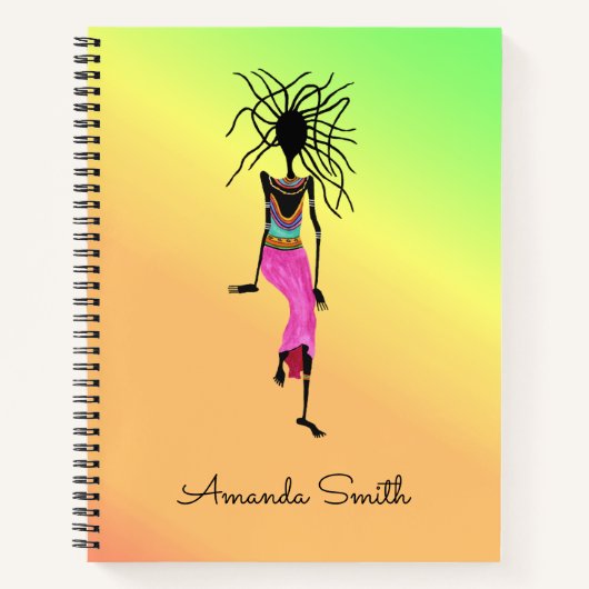 Malerische afrikanische Kunst, Phantastischer Frau Notizblock (Vorderseite)