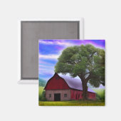 Malerische Ahornbäume im rustikalen Blätter Magnet (Vorderseite/Rückseite)