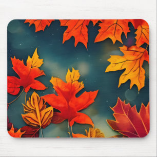 Malerische Ahornbäume im rustikalen Blätter Mousepad