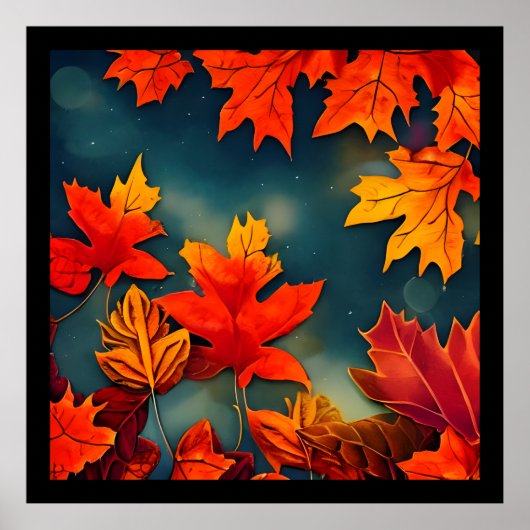 Malerische Ahornbäume im rustikalen Blätter Poster (Vorne)