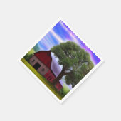 Malerische Ahornbäume im rustikalen Blätter Serviette (Ecke)